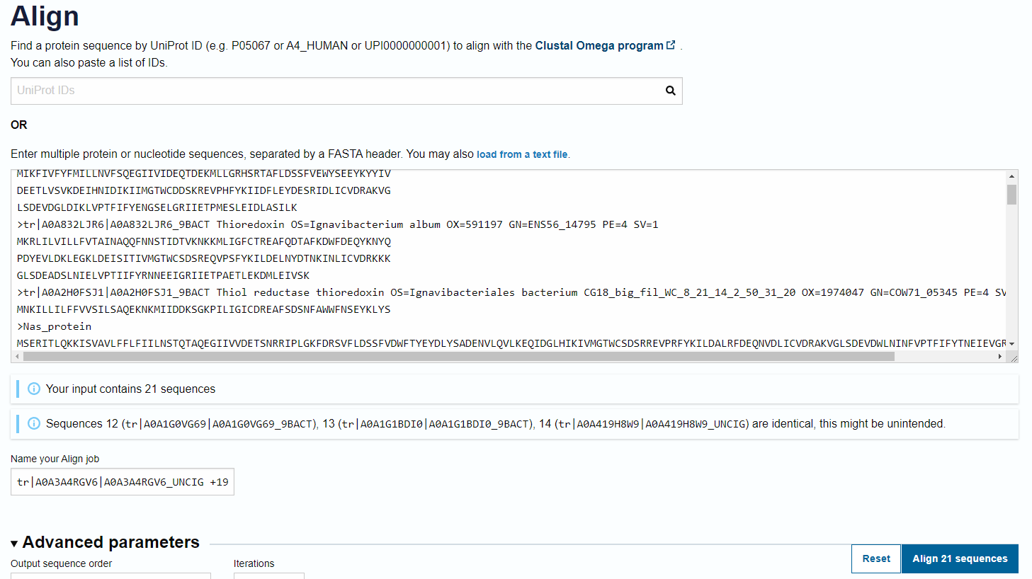 UniProt Alignment